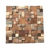 Ekena Millwork Belmont Boat Wood Mosaic Wall Tile, Natural Finish, 11 7/8"W x 11 7/8"H x 1/2"P WPW12X12BLMENA